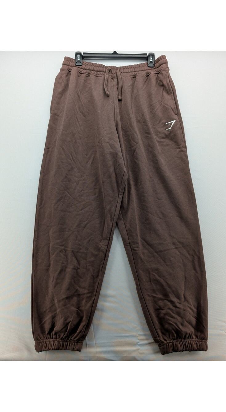 NWT GymShark Men's Crest Oversized Joggers in Brown size Medium
